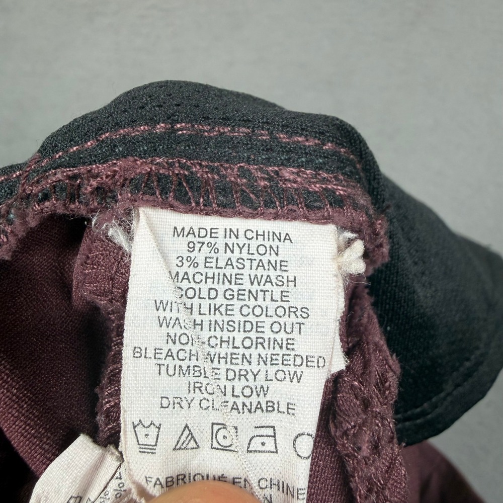 Prana Womens Halle Hiking Pants Plum Burgundy Sz 00 Regular Inseam Straight Leg - Picture 10 of 11
